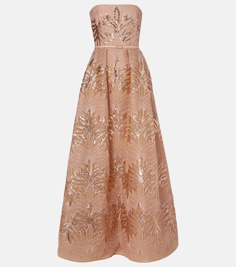 Sequined strapless gown | Elie Saab