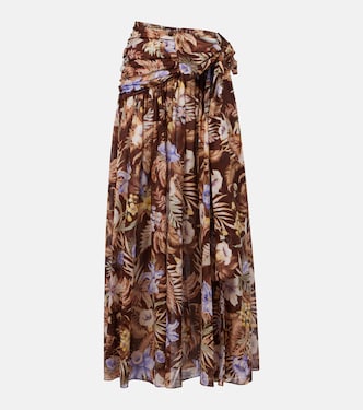 Falda larga Coco de algodón floral | Zimmermann
