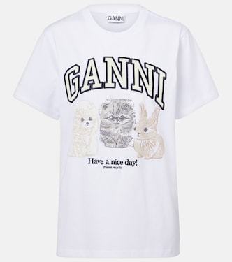 Bedrucktes T-Shirt aus Baumwoll-Jersey | Ganni