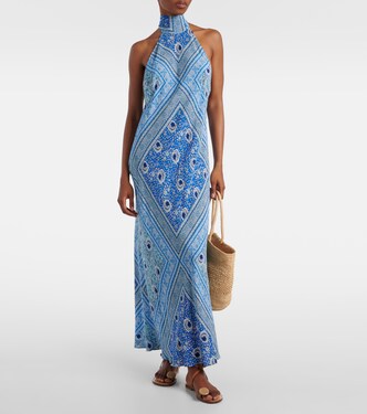 Maura printed satin maxi dress | Rixo