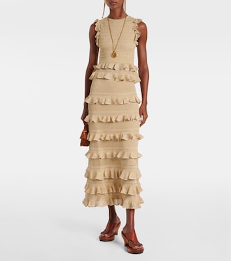 Hypnotic tiered lamé maxi skirt | Zimmermann