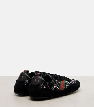 Gucci Shift suede-trimmed sneakers | Gucci