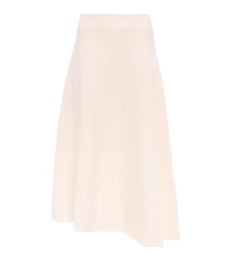 Falda midi de lana virgen de tiro alto | Jil Sander