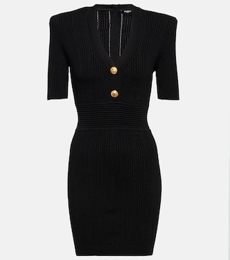Miniabito a coste con scollo a V | Balmain