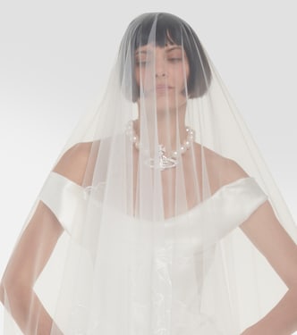Bridal Love Birds embroidered tulle veil | Vivienne Westwood