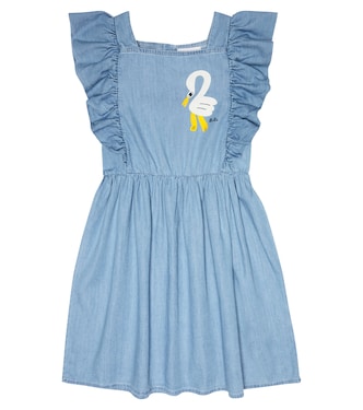 Printed ruffled denim dress | Bobo Choses