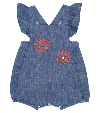 Baby - Jumpsuit corta in lino con ricamo | Tartine et Chocolat