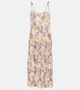 Floral pleated midi dress | Vince