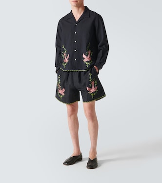Camicia Rosefinch in lino con ricamo | Bode