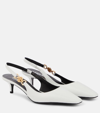 Medusa Biggie leather slingback pumps | Versace