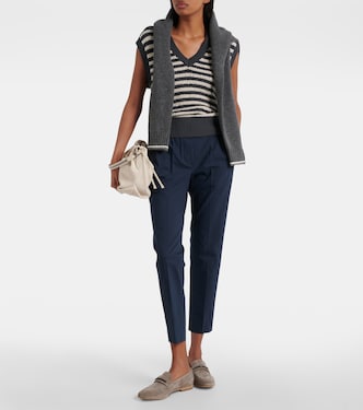 Pantaloni in twill di misto cotone | Brunello Cucinelli