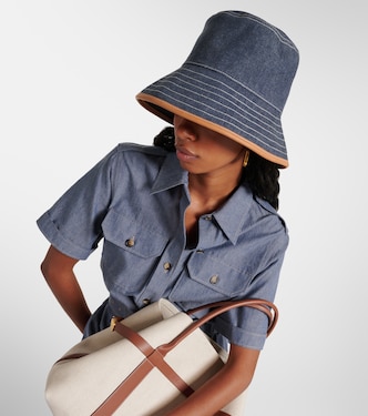 Sombrero de pescador Zita de denim con piel | Loro Piana