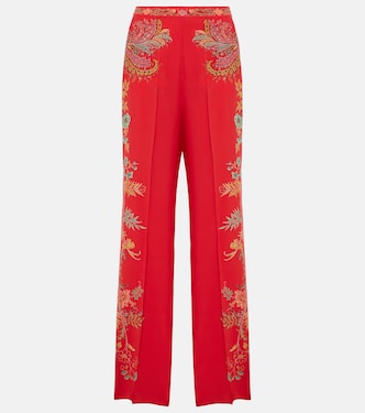 Pantaloni a palazzo in crêpe de chine di seta con stampa | Etro