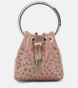 Bucket-Bag Bon Bon Micro aus Satin mit Kristallen | Jimmy Choo