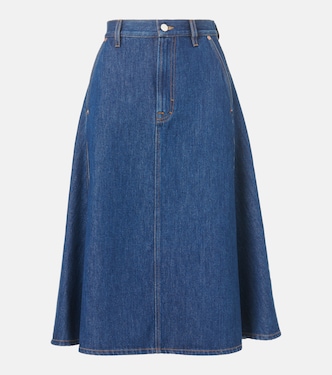 Falda midi en denim | Gucci