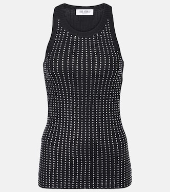 Crystal-embellished ribbed-knit tank top | The Attico