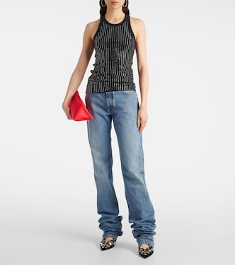 Top in maglia a coste con cristalli | The Attico