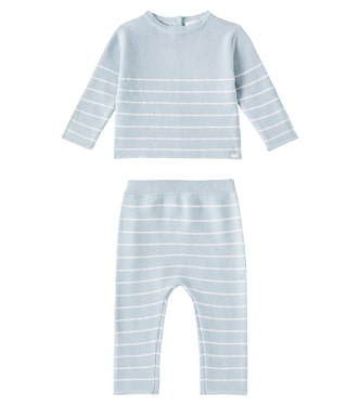 Baby striped cotton sweater and pants set | Tartine et Chocolat