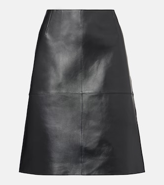 Paneled leather midi skirt | Toteme
