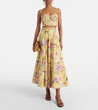 Top Morgina in cotone con stampa floreale | Agua by Agua Bendita
