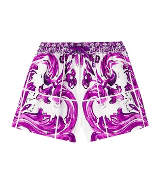 Bedruckte Shorts aus Baumwollpopeline | Dolce&Gabbana Kids