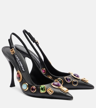 DG embellished leather slingback pumps | Dolce&Gabbana