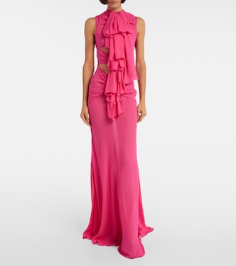 Cutout ruffled jersey gown | Alaïa