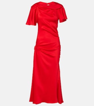 Draped gathered midi dress | Victoria Beckham