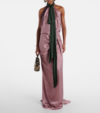 Robe longue imprimée en soie | Dries Van Noten