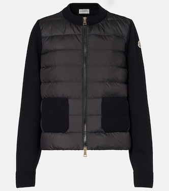 Cárdigan de lana virgen con paneles de plumas | Moncler