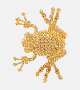 Braided gold-plated brooch | Loewe