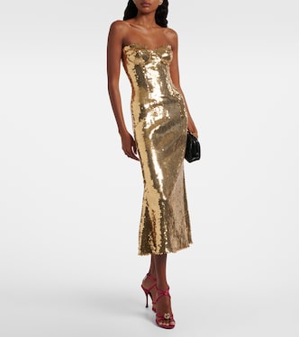 Vestido bustier con lentejuelas | Dolce&Gabbana