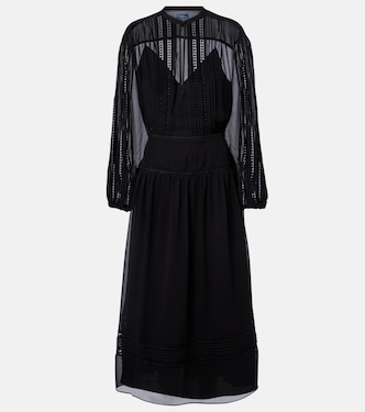 Lace-trimmed georgette midi dress | Polo Ralph Lauren