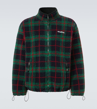 Checked teddy jacket | Miu Miu