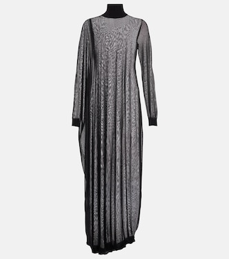 Maxikleid Sheer mit hohem Kragen | Alaïa