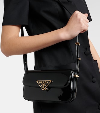 Sac en cuir verni à logo | Prada
