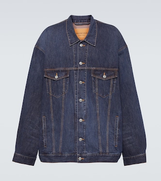 Oversize-Jeansjacke aus Baumwolle und Seide | Balenciaga