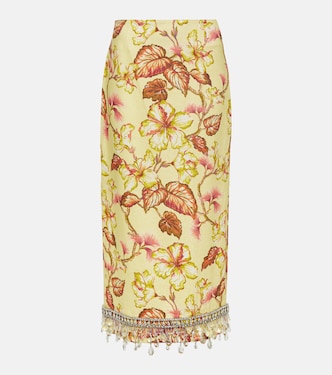 Falda midi Matchmaker de lino adornada | Zimmermann