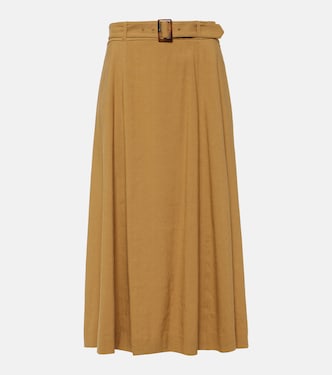 Falda midi Arwen de mezcla de lino | Veronica Beard