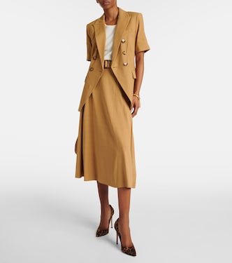 Arwen linen-blend midi skirt | Veronica Beard
