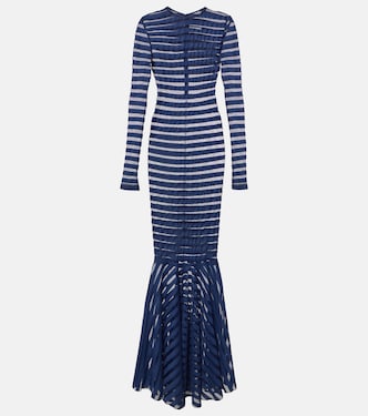 Abito lungo in mesh a righe | Norma Kamali