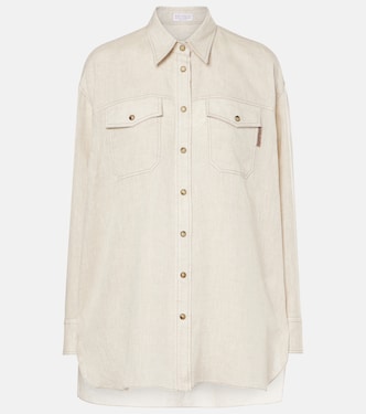 Camicia oversize in lino | Brunello Cucinelli