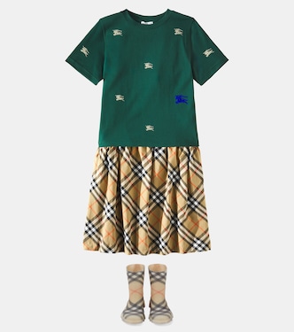 Falda de algodón con Burberry Check | Burberry Kids