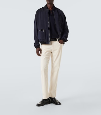 Pantaloni regular in cotone e seta | Giorgio Armani