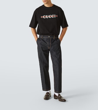 Camiseta de jersey de algodón con logo | Gucci
