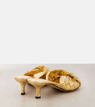 Mules Blink Intrecciato 50 en cuir métallisé | Bottega Veneta