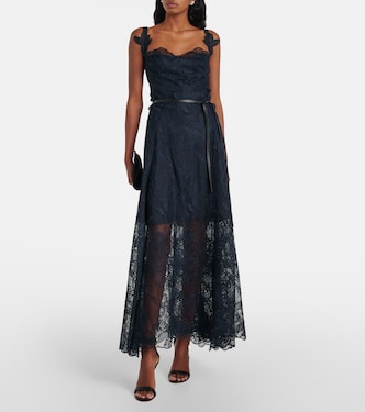 Floral lace midi dress | Oscar de la Renta
