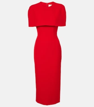 Abito midi in crêpe con mantella | Roland Mouret