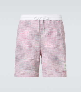 Striped cotton-blend tweed shorts | Thom Browne