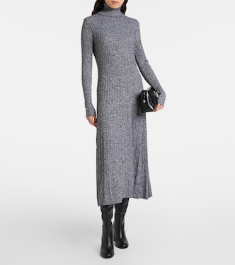 Ribbed-knit turtleneck wool and silk dress | Joseph